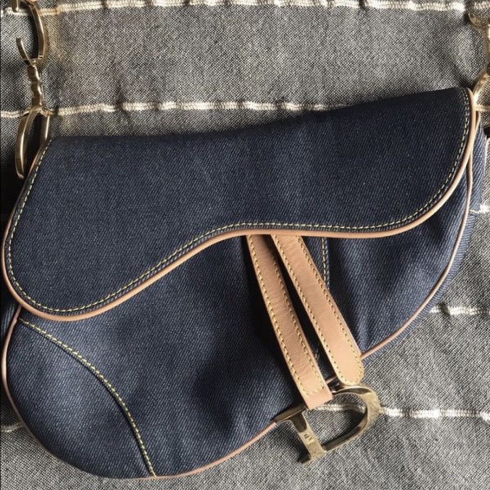 Vintage Christian Dior Denim Saddle bag